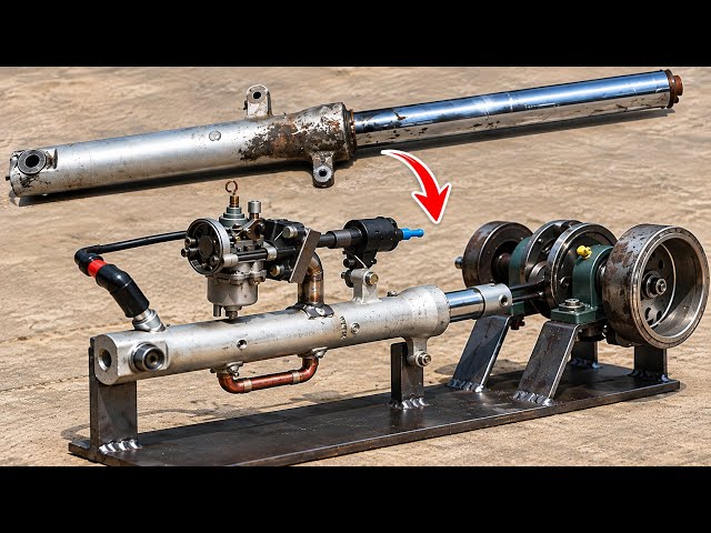 I Turned a Motorcycle Fork Into a 2-Stroke Engine