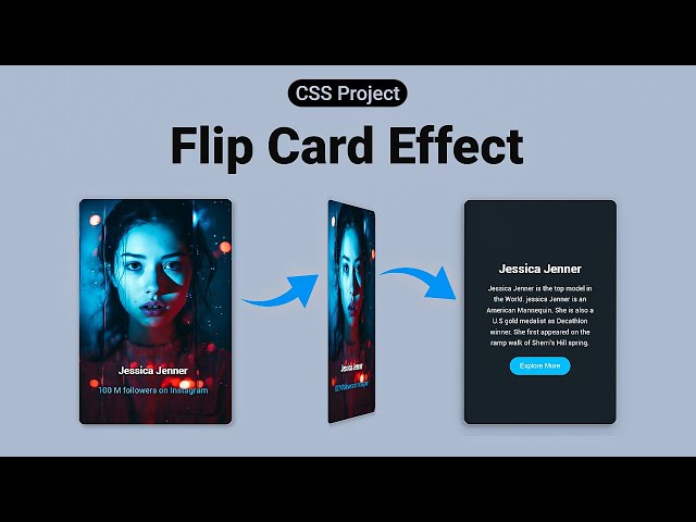 Create a Stunning Flip Card with HTML & CSS 🃏 | Hover Animation Tutorial 🚀 | MZCode01 #coding #css