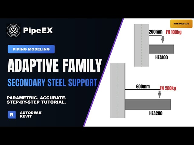 How to Create an Adaptive Family for Secondary Steel Support in Autodesk Revit | Tutorial
