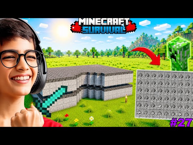 I MADE ULTIMATE CREEPER FARM IN MINECRAFT SURVIVAL | DAY 27