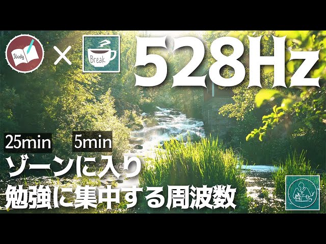 【勉強用BGM】アンビエント 528Hzのポモドーロタイマーで集中する2時間