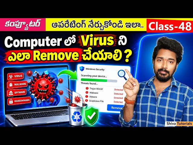 How to Remove Virus from PC in Telugu | Computer Security Telugu | Pc/Laptop | Computer Class, 43