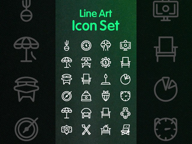 Line Art Icon Set Creat By AI #logo #graphicdesign #ai #aivideo #design