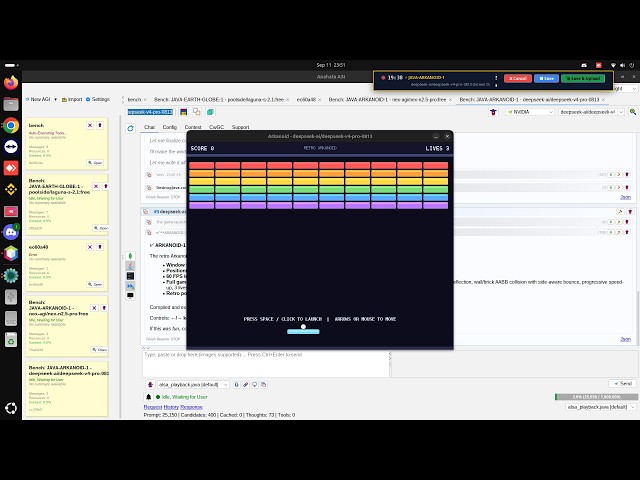 ⚡ Anahata-AGI-1: deepseek-ai/deepseek-v4-pro-0813 on JAVA-ARKANOID-1 (Retro Arcade Game Execution)