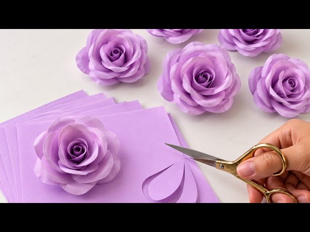 Easy Realistic Paper Rose Making Tutorial | DIY Room Decor Ideas | Paper Craft | DIY Flower 🌹