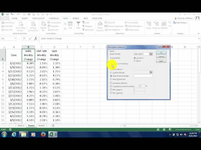 How to Use Excel for Descriptive Statistics  with Data Analysis Toolpak