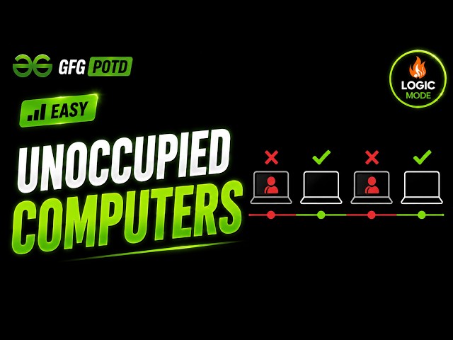 GFG | Unoccupied Computers | Greedy + Simulation | C++ | Detailed Explanation