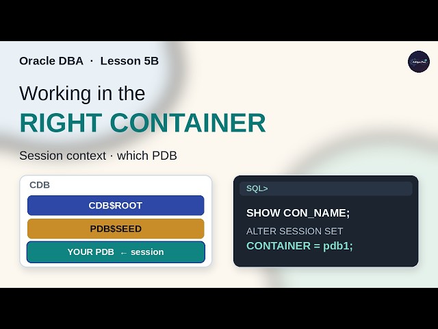 Oracle DBA 5B: Working in the Right Container