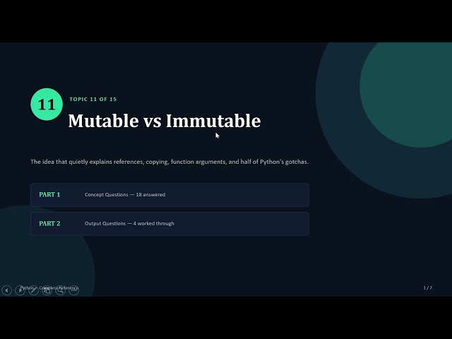 Python: C11 | Mutable vs Immutable | Hindi