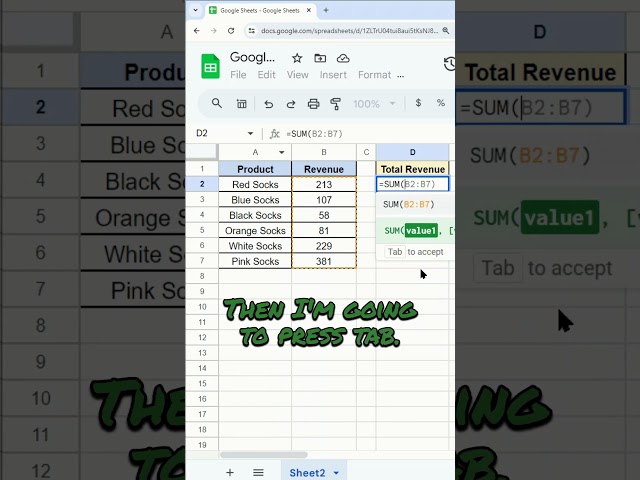 How to Sum a Column in Google Sheets