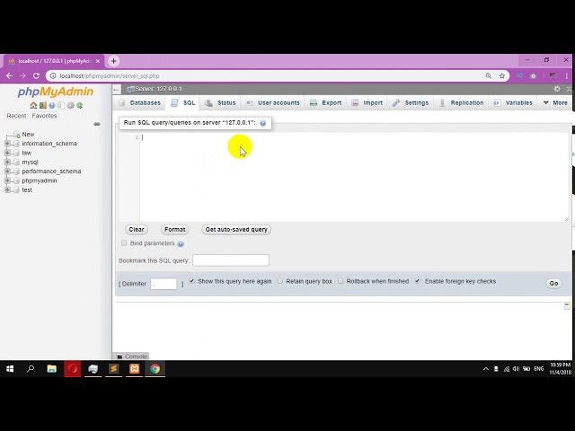 How to run SQL queries in phpMyAdmin