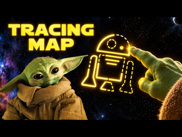Star Wars ✨ Grogu Finger Tracing Map 🛸 Relaxing Brain Break & Classroom Zen Moment