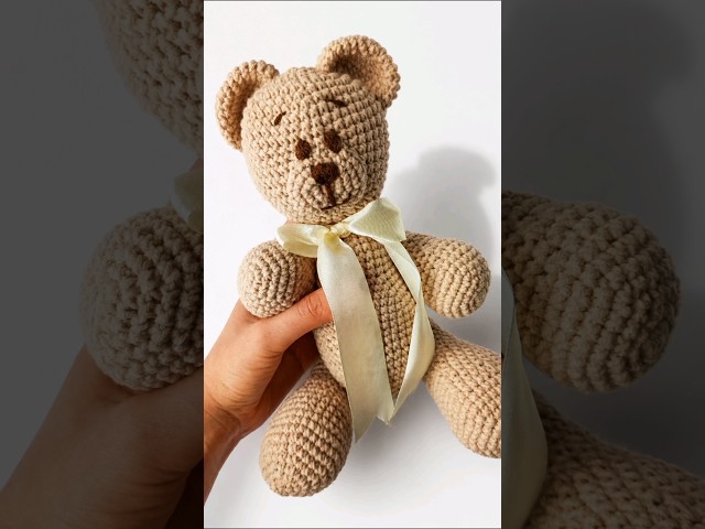 How to crochet a bear (tutorial) 🐻#crochet #crochettutorial #crochetbear #crochetforbeginners #diy