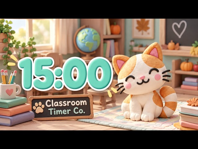 15 Minute Fall Classroom Timer | Calm Music for Focus & Quiet Work