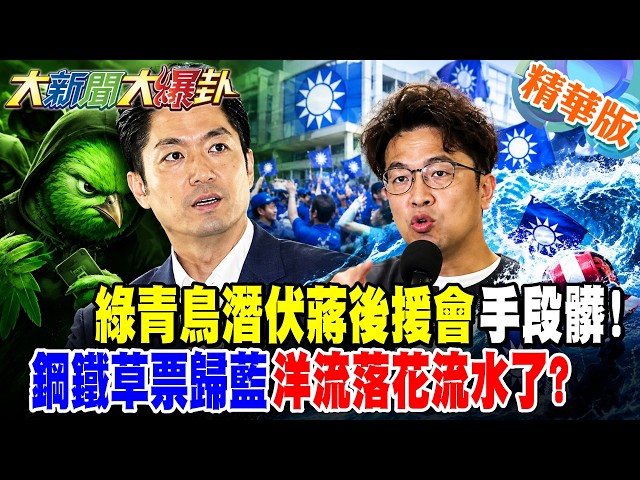 綠青鳥潛伏蔣後援會手段髒!鋼鐵草票歸藍洋流落花流水了?【#大新聞大爆卦】精華版8  @大新聞大爆卦HotNewsTalk​