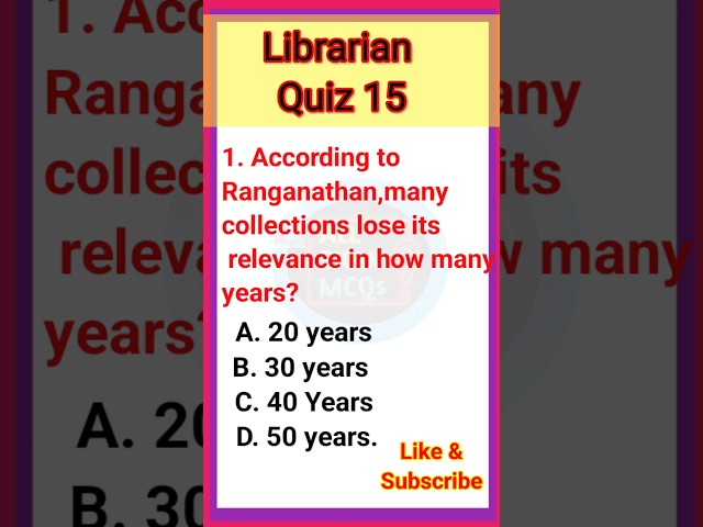 Library and Information Science MCQs for All Exams #shorts