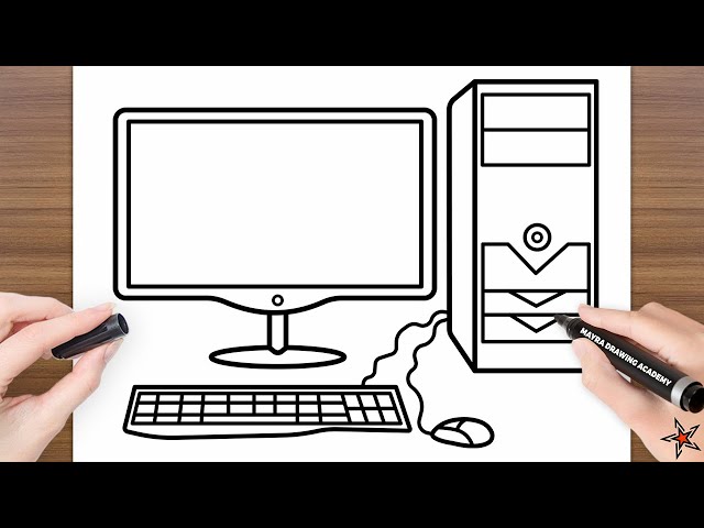 Computer Drawing | How to Draw a Computer 🖥️ - Drawing Tutorial for Beginners.!!!