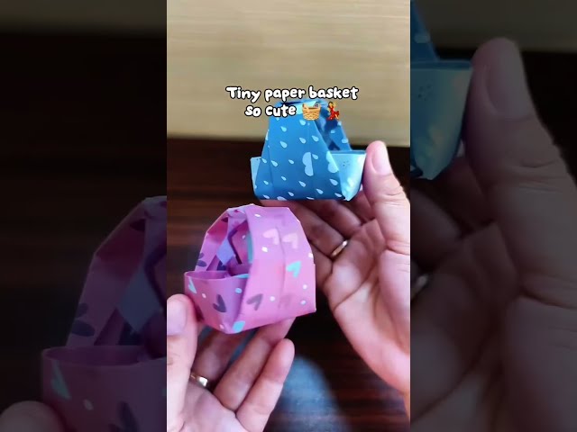 The Easiest Mini Paper Basket You Can Fold from Origami Paper 🎁
