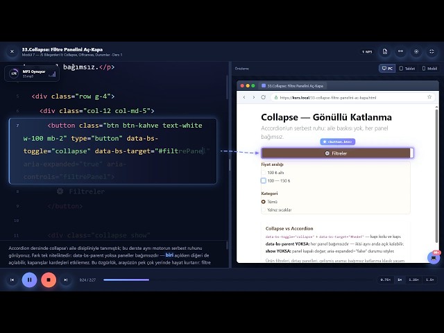 Bootstrap Collapse | Independent Collapsible Panels, Filters, and Detail Sections