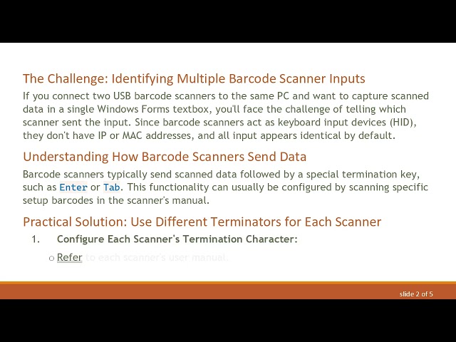 How to Differentiate Input from Multiple Barcode Scanners in a Single Windows Forms App