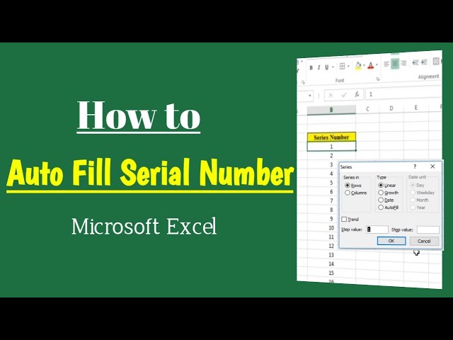 How to Auto Fill Serial Number in Excel | Excel Shortcut Key for Serial Number