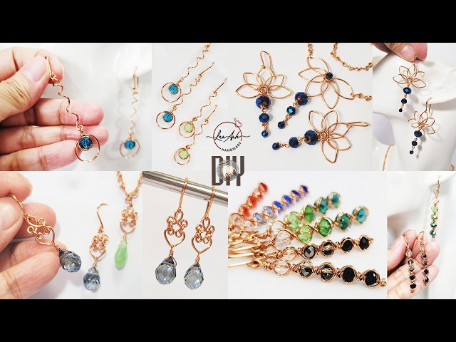 Easy DIY wire wrapped earrings | Handmade crystal jewelry 1153