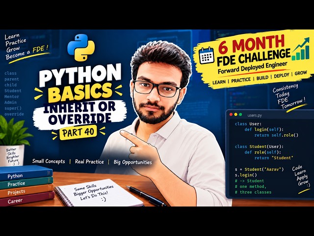 🔥 FDE Journey 40 — Python OOPS inheritance , overriding excercise.. !!