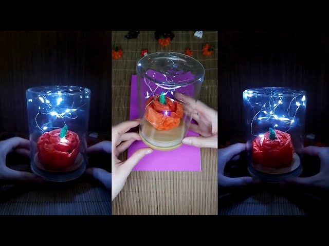 How to Make a Pumpkin Lamp with Crepe Paper | Easy Autumn DIY