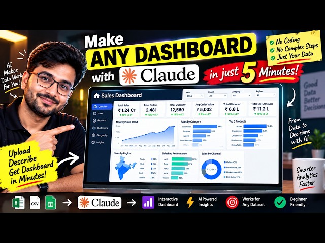 Create ANY Dashboard in Just 5 Minutes with Claude AI 🤯 | No Coding Required!