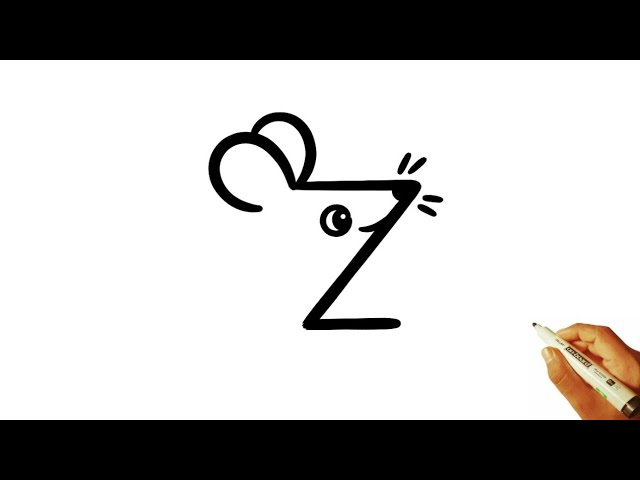 Easy Rat 🐀 drawing from Z letter // Easy Mouse 🐁 drawing 