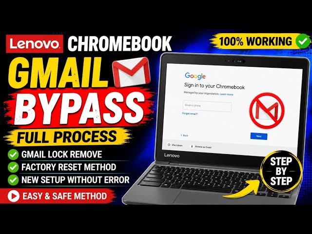 Lenovo Chromebook Gmail Bypass? | Google Account Lock Remove & Factory Reset Full Process