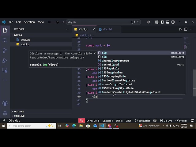 Day 26 | Branching & Looping in JavaScript