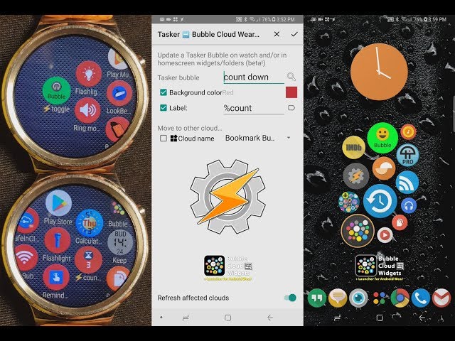 [v8.58] Tasker plugin for Bubble Cloud Wear Launcher + Home screen Widgets