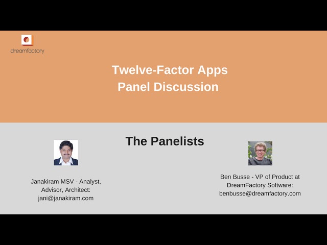 Twelve-Factor Apps Panel Discussion