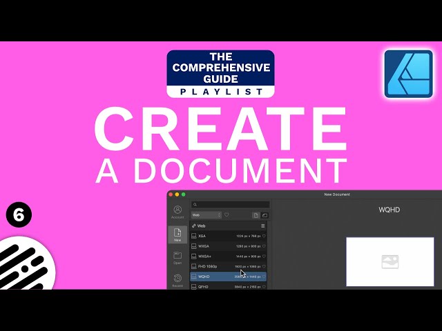 Affinity Designer Tutorial: Create a Document