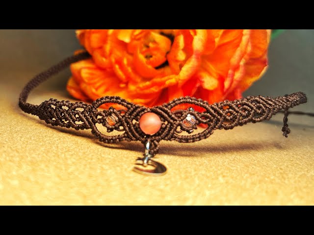 DIY Macrame choker | Step by step tutorial | Stainless steel pendant 💫
