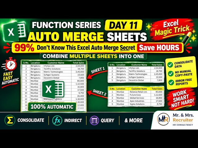 99% Don't Know This Excel Auto Merge Secret Save HOURS! #excel #exceltips #exceltutorial