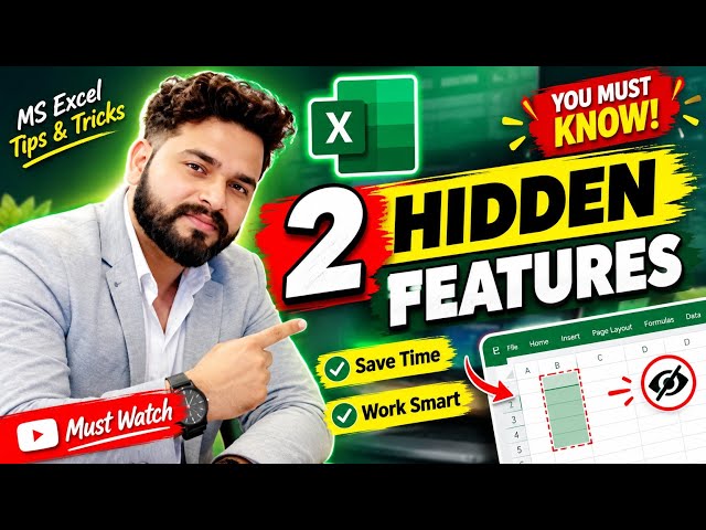 👉 2 Hidden Excel Features You Must Know! 🔥 | MS Excel Tips & Tricks | Excel Tutorial
