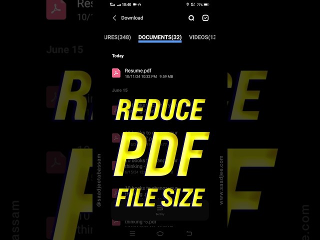How to Compress / Reduce PDF File Size on Mobile 2024 #compresspdf #editpdf #howtoeditpdf