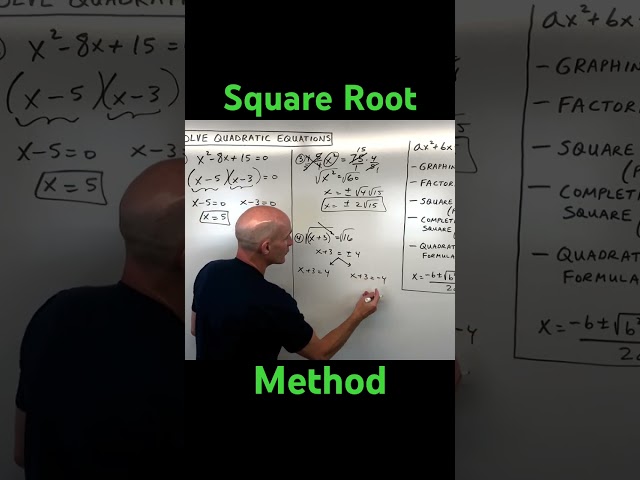 Solve a Quadratic Equation Using the Square Root Method