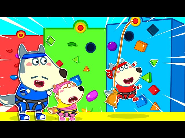 Wolf Family⭐️Wolfoo Pretends Play Rock Climbing Challenge for Kids - Game For Kids