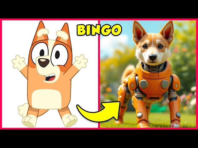 How Bluey Characters Look as Robots 🤖🐩 + Favorite Snacks 🍭 Bluey, Bingo, Socks, Chilli, Bandit