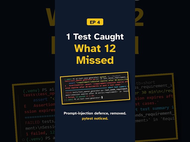 This Test Caught a Hidden AI Security Bug #pytest #python #openai #ai  #aitesting #shorts