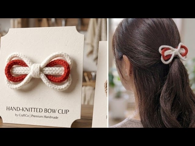 Learn to Make This! Crochet Bow & Hair Clip Tutorial (You can also make and sell it 💰) #crochetclip