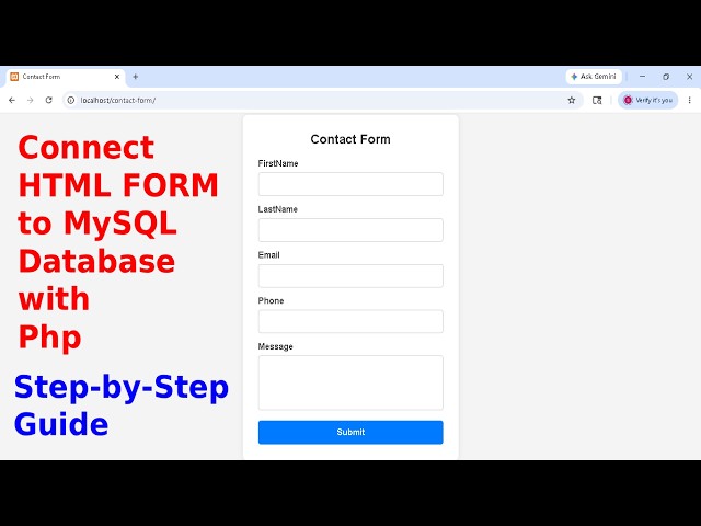 How to Connect HTML Form to MySQL Database with PHP