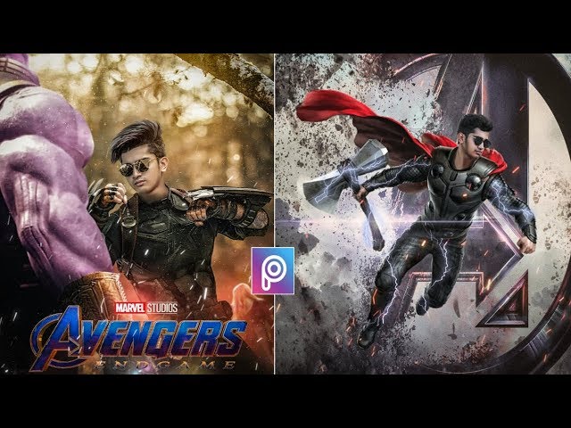 AVENGERS END GAME THOR Editing In Picsart App | Avengers Best Movie Poster Editing 2019