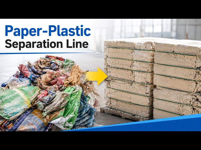 Paper-Plastic Separation Line for Waste Cement Bags | Cement Bag Recycling Line