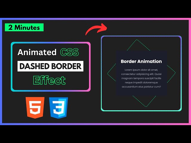 CSS Dashed Border Animation Effect | HTML & CSS | CSS Mini Project
