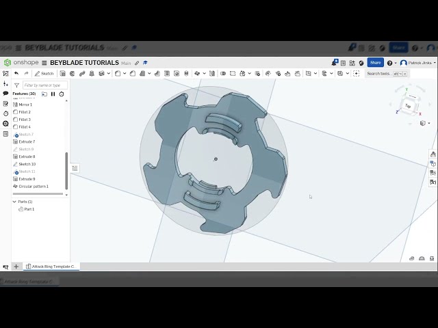 How to Make a Beyblade in Onshape – Ep. 3: Basic Patterns