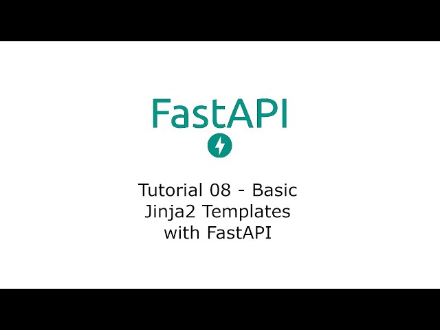 FastAPI Series | Tutorial 08 (Basic Jinja2 Templates with FastAPI)